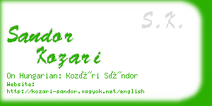 sandor kozari business card